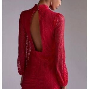 Red Lace Dress from Anthropologie. Size Small. Never Worn. With Tags.